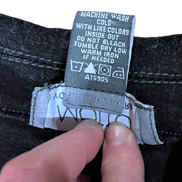 Motto 98% Cotton Button Front Long Jacket/Blazer Black Denim Brown Trim, Sz XS - Picture 7 of 9